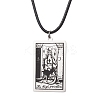 Tarot Card 201 Stainless Steel Pendant Necklaces NJEW-JN04496-03-1