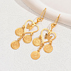Fashionable Brass Heart Tassel Hoop Earrings JG7155-2