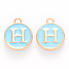 Golden Plated Alloy Enamel Charms ENAM-S118-04H-1