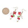 304 Stainless Steel Butterfly & Mushroom Dangle Earrings for Women EJEW-JE06235-01-3