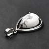 Natural Howlite Pendants G-B033-04P-15-5