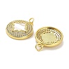 Brass Micro Pave Clear Cubic Zirconia Pendants KK-K365-02E-G-2