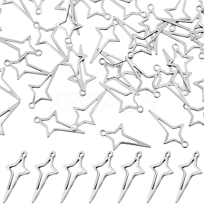 100Pcs 201 Stainless Steel Pendants STAS-BBC0008-31-1