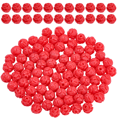 2 Strands Synthetic Coral Carved Beads Strands CORA-PA0001-01-1