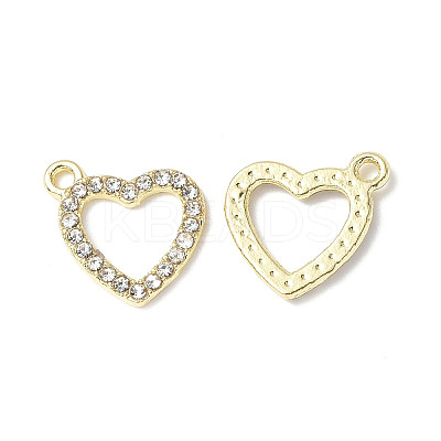 Rack Plating Alloy Rhinestone Charms PALLOY-M203-16LG-1