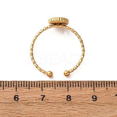 304 Stainless Steel Enamel Adjustable Cuff Rings for Women RJEW-F194-06G-1