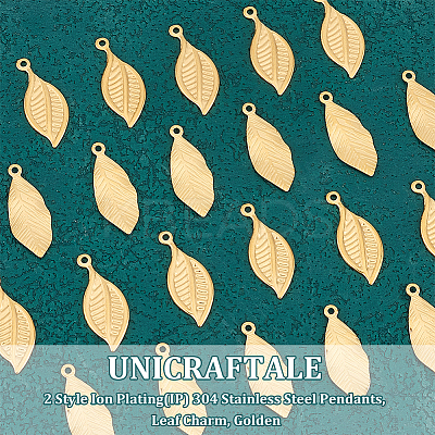 28Pcs 2 Style Ion Plating(IP) 304 Stainless Steel Pendants STAS-UN0049-74-1