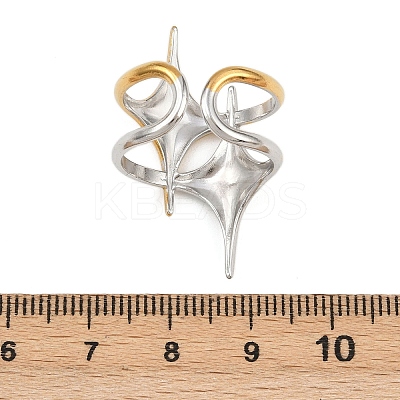 Adjustable 304 Stainless Steel Cuff Rings for Women RJEW-B135-01GP-03-1