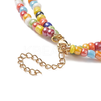 Transparent Printed Acrylic Flower Pendant Necklaces NJEW-JN04152-1