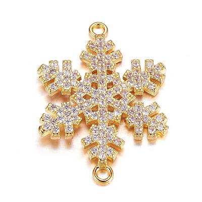 Brass Micro Pave Cubic Zirconia Links ZIRC-P061-16G-1