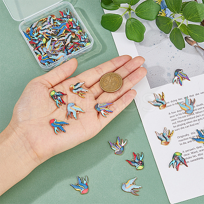 40Pcs 5 Colors Rack Plating Alloy Pendants FIND-DC0005-46-1