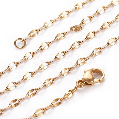 Ion Plating(IP) 304 Stainless Steel Cable Chain Necklaces NJEW-F265-A-G-1