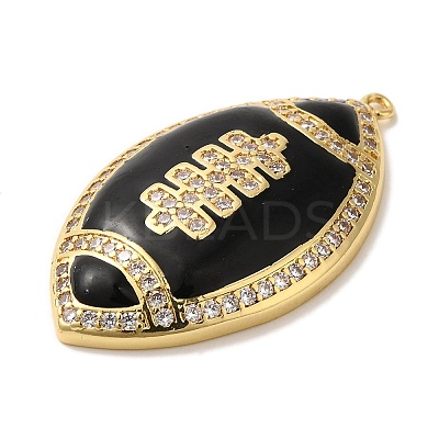 Rack Plating Brass Enamel with Cubic Zirconia Pendant KK-A229-32G-03-1