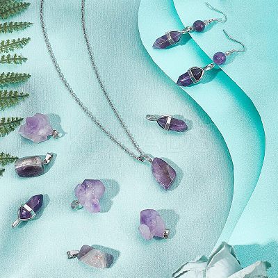 Natural Amethyst Pendants FIND-NB0003-57-1