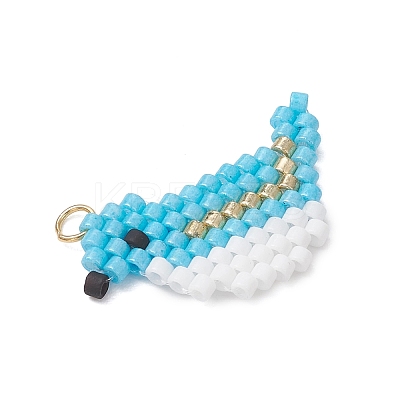 7Pcs Beaded Bird Charms PALLOY-MZ01172-1