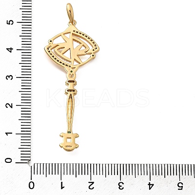 Brass Micro Pave Cubic Zirconia Big Pendants KK-B147-04G-10-1