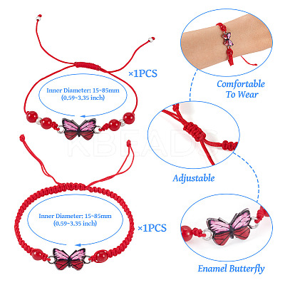 Adjustable Nylon Braided Bead Bracelets BJEW-TA00486-1