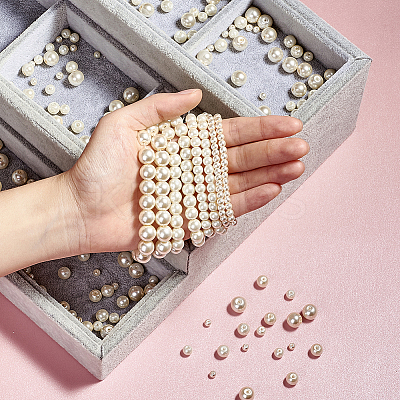 Glass Pearl Beads Strands Sets HY-TA0001-B-02-1
