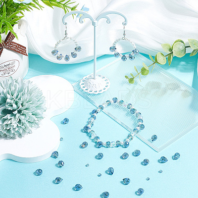2 Strands Transparent Electroplate Glass Beads Strands EGLA-SP0001-24B-1