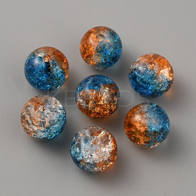 Two Tone Transparent Crackle Glass Beads LS-GLAA-WH0038-15B-1