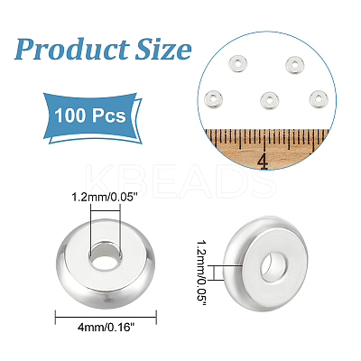 100Pcs 304 Stainless Steel Spacer Beads STAS-UN0051-49-1