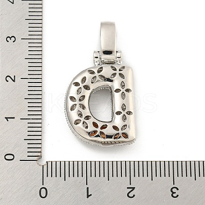 Brass Micro Pave Clear Cubic Zirconia Pendants KK-B099-01P-D-1