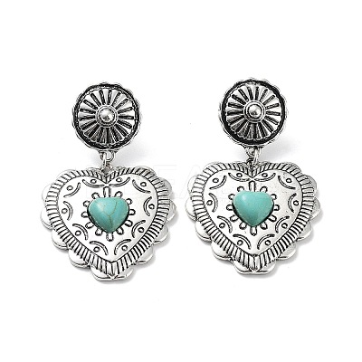 Valentine's Day Heart Jewelry for Women EJEW-K262-01A-AS-1