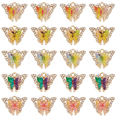20Pcs Rack Plating Golden Alloy Pendants ALRI-SC0001-45-1