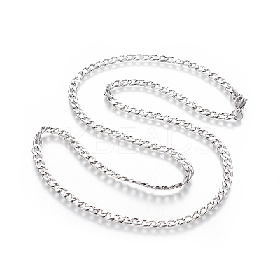 Non-Tarnish 304 Stainless Steel Curb Chain Necklaces LS-NJEW-E143-02P-1