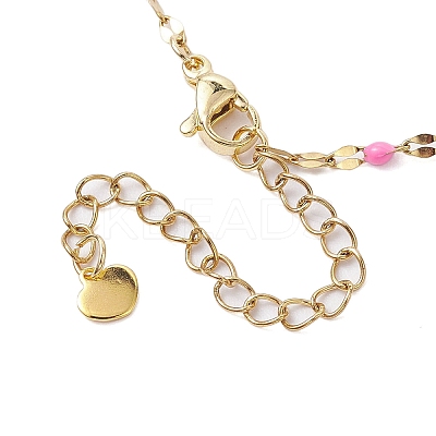 304 Stainless Steel Enamel Link Chain Anklets AJEW-AN00630-1