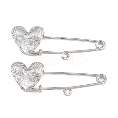 Radiant Heart 304 Stainless Steel Safety Pins Brooch Findings SA-CBA098D-15C-P01-1
