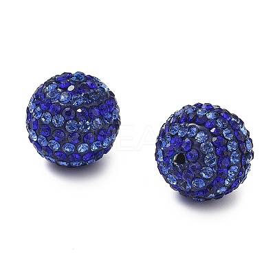 Stripe Pattern Polymer Clay Rhinestone Beads CLAY-NH0001-01I-1