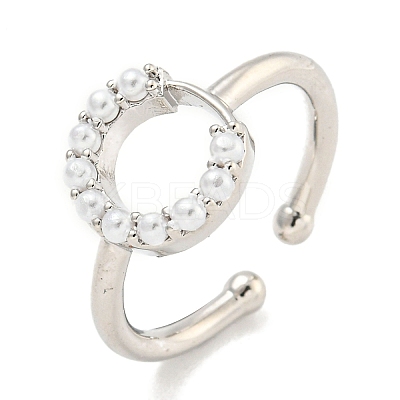 Rack Plating Brass Open Cuff Rings for Women RJEW-F162-01P-C-1