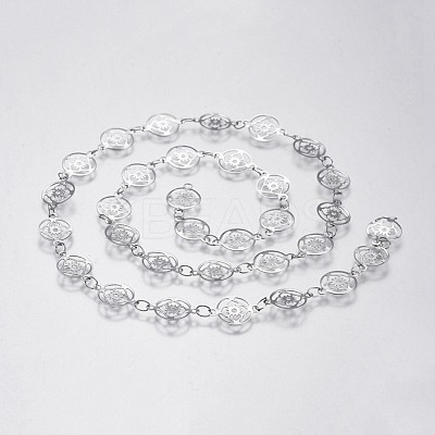 Tarnish Resistant 3.28 Feet 304 Stainless Steel Link Chains X-CHS-I004-01P-1