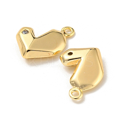 Brass Micro Pave Cubic Zirconia Charms KK-Q809-02G-1