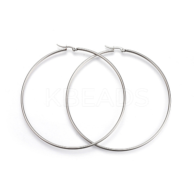 Tarnish Resistant 201 Stainless Steel Big Hoop Earrings LS-EJEW-A052-20E-P-1