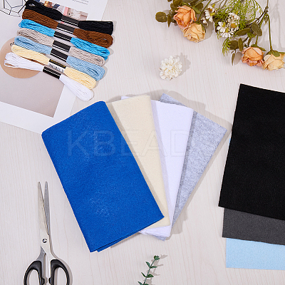 7Pcs 7 Colors Non-woven Felt Fabric DIY-CP0012-69B-1
