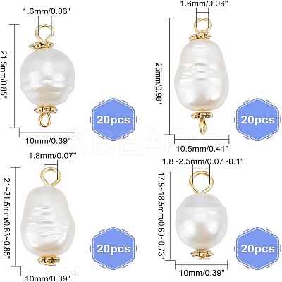 80Pcs 4 Style Acrylic Links & Pendants FIND-FH0003-09-1
