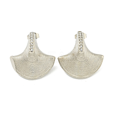 304 Stainless Steel with Rhinestone Stud Earrings for Women EJEW-G401-03P-01-1
