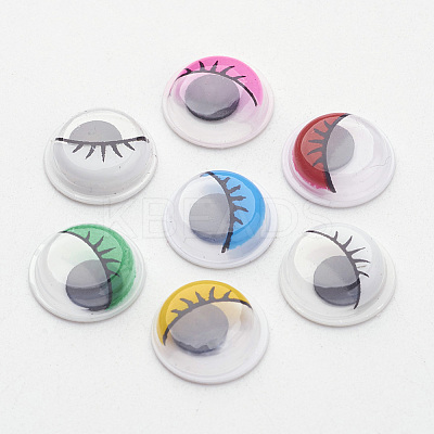 Plastic Wiggle Googly Eyes Buttons DIY Scrapbooking Crafts Toy Accessories with Label Paster on Back KY-S003B-10mm-M-1