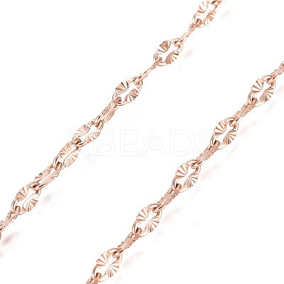 3.28 Feet Ion Plating(IP) 304 Stainless Steel Textured Dapped Chains X-CHS-D004-02RG-1