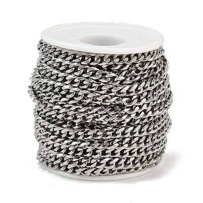 Tarnish Resistant Men's Jewelry Making 201 Stainless Steel Curb Chains CHS-A003B-1.5mm-1