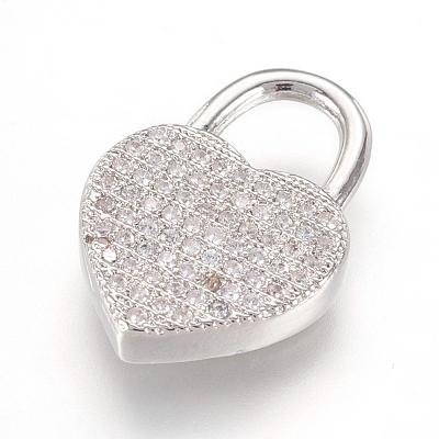 Brass Micro Pave Cubic Zirconia Pendants ZIRC-F062-04P-1