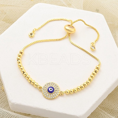 Brass Micro Pave Cubic Zirconia Slider Bracelets for Women LS-BJEW-S158-08G-02-1