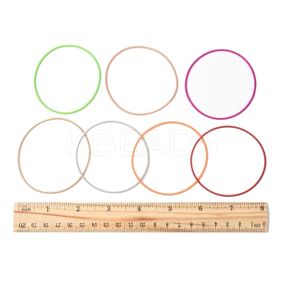 28Pcs 7 Colors Iron Spring Chains Stretch Bracelets BJEW-FS0001-09-1