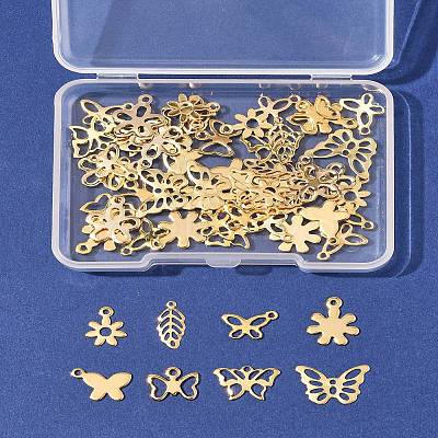 60Pcs 10 Styles 304 & 201 Stainless Steel Charms STAS-FS0001-93-1