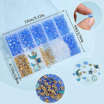 DIY Glass Beads & Alloy Enamel Charms Bracelets Making Kits DIY-SP0001-57B-1