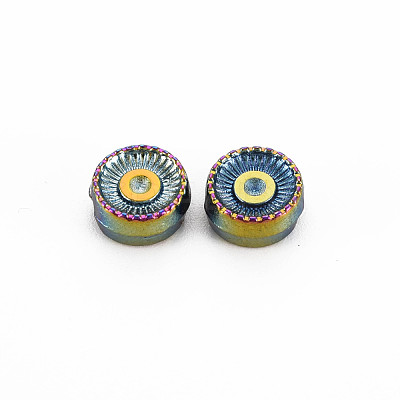 Rack Plating Rainbow Color Alloy Beads Rhinestone Settings PALLOY-S180-367-1