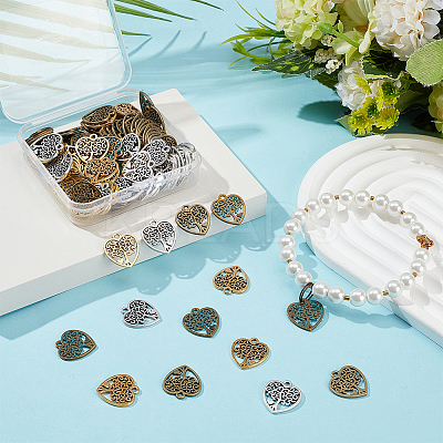120Pcs 4 Colors Alloy Pendants FIND-GO0003-26-1