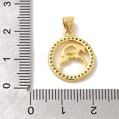 Zodiac Theme Brass Micro Pave Cubic Zirconia Pendants KK-M273-05L-G-1